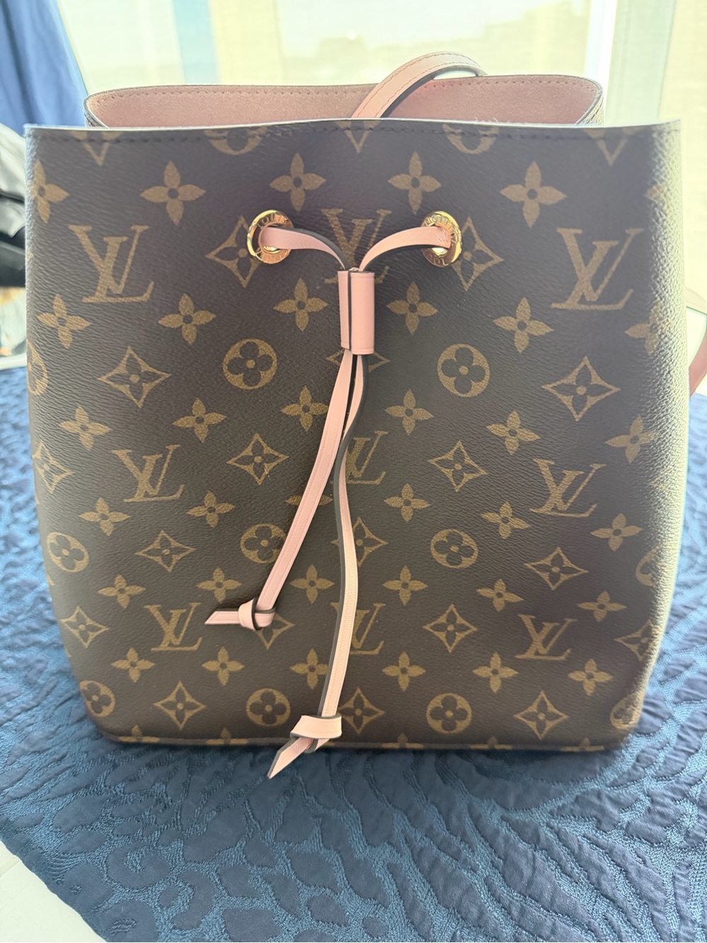 Louis Vuitton Brown Monogram Canvas Bucket Bag with Pink Trim - Picture 8 of 15